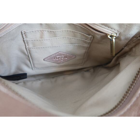 Fossil Piper Toaster Leather Crossbody Bag Metallic Rose Gold - Picture 7 of 8